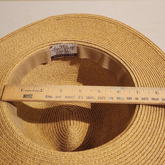 Sun N Sand Lot Of 2 Packable Straw Sun Hats Fedora And Ombre Sunset Resortwear - Picture 15 of 16